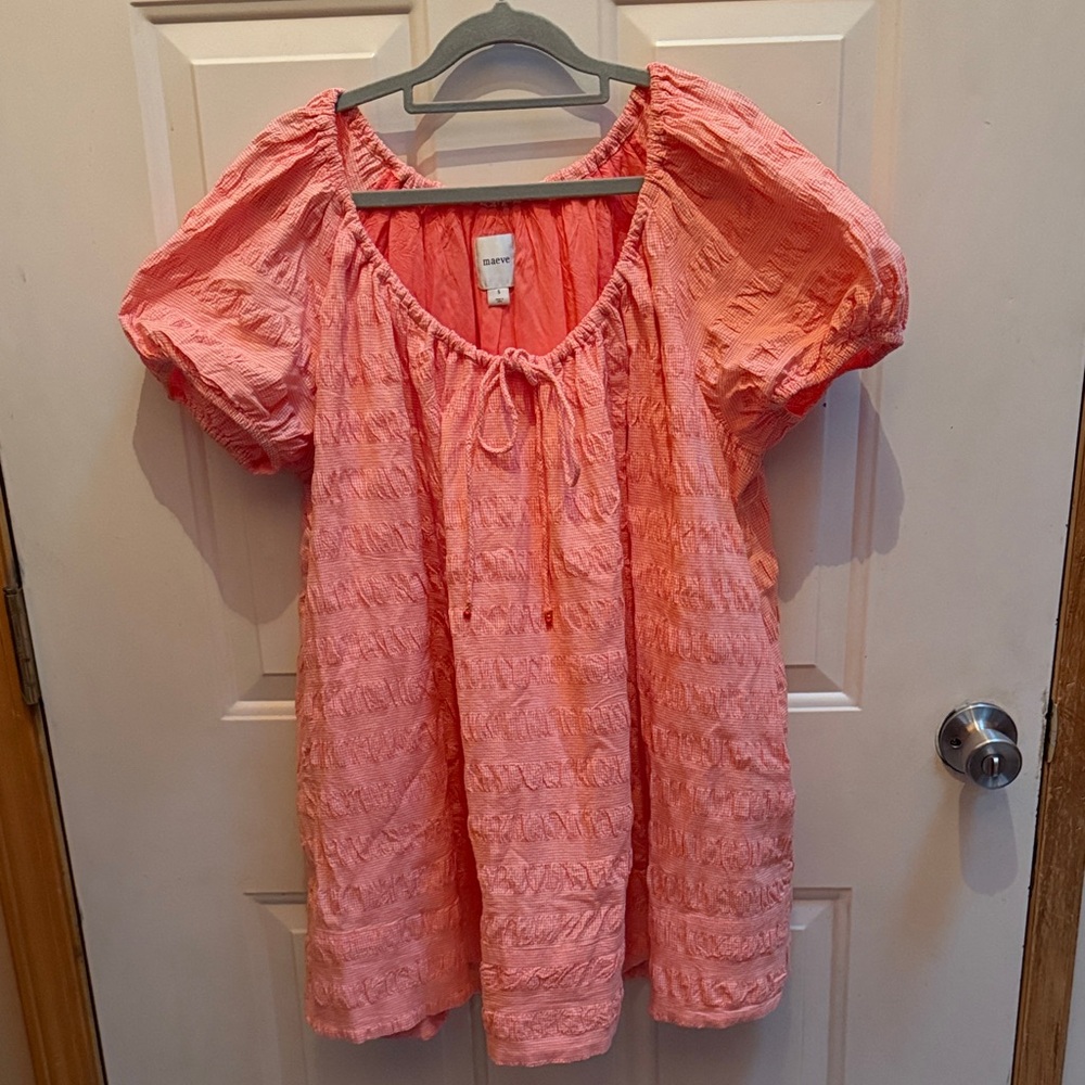 Maeve Coral Textured Swim Coverup